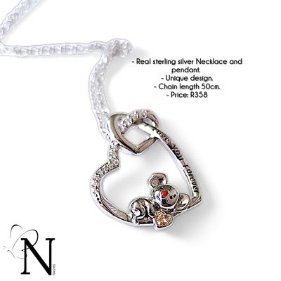 Real 925 sterling silver necklace- Cute design.