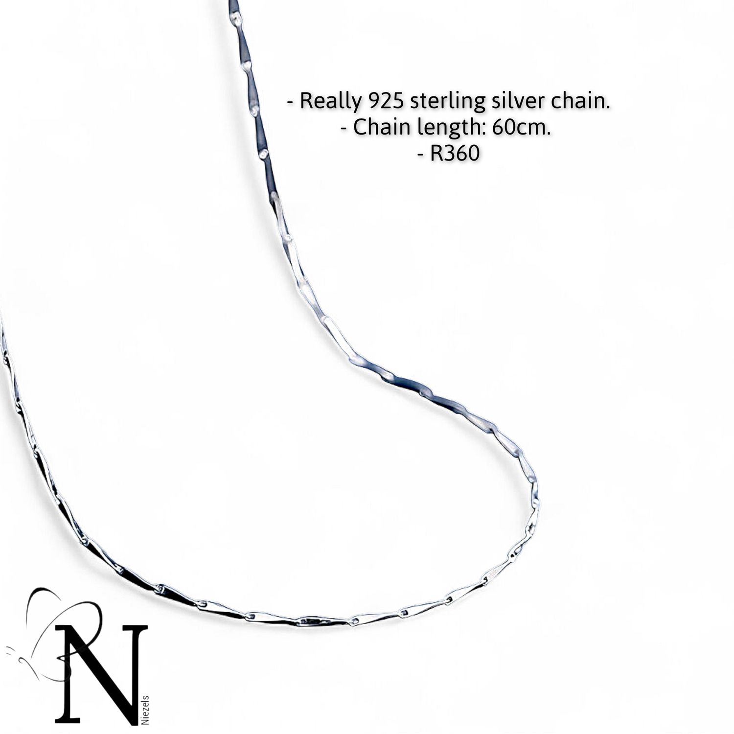 Real 925 sterling silver chain - 60cm