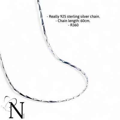 Real 925 sterling silver chain - 60cm