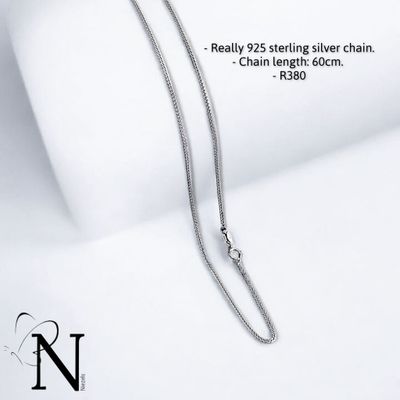 Real 925 sterling silver chain- 60cm