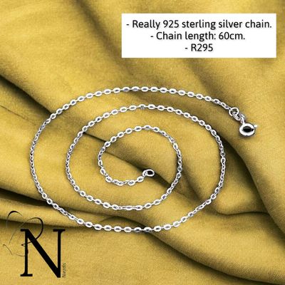 Real 925 sterling silver chain- 60cm.