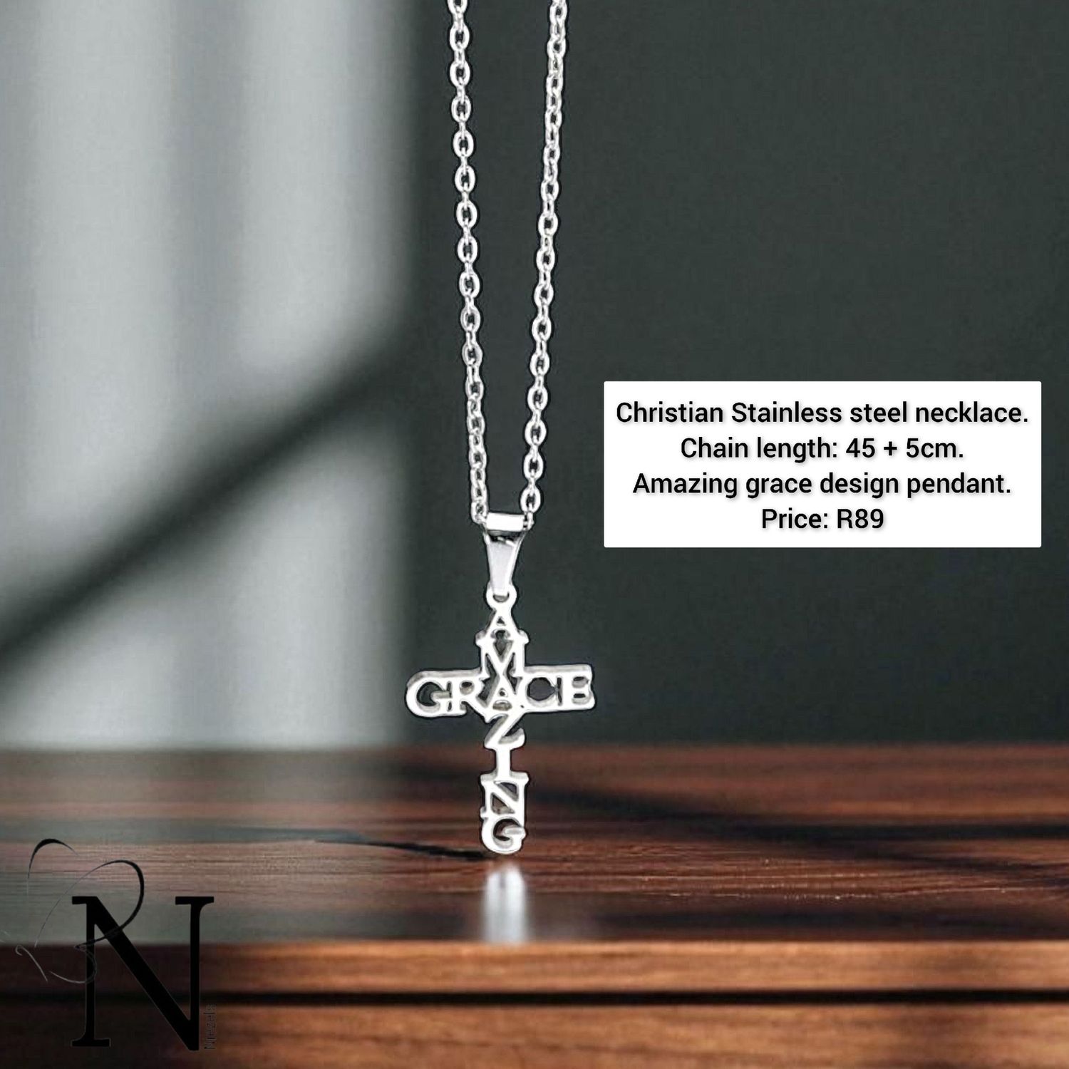 Stainless steel necklace- Amazing grace