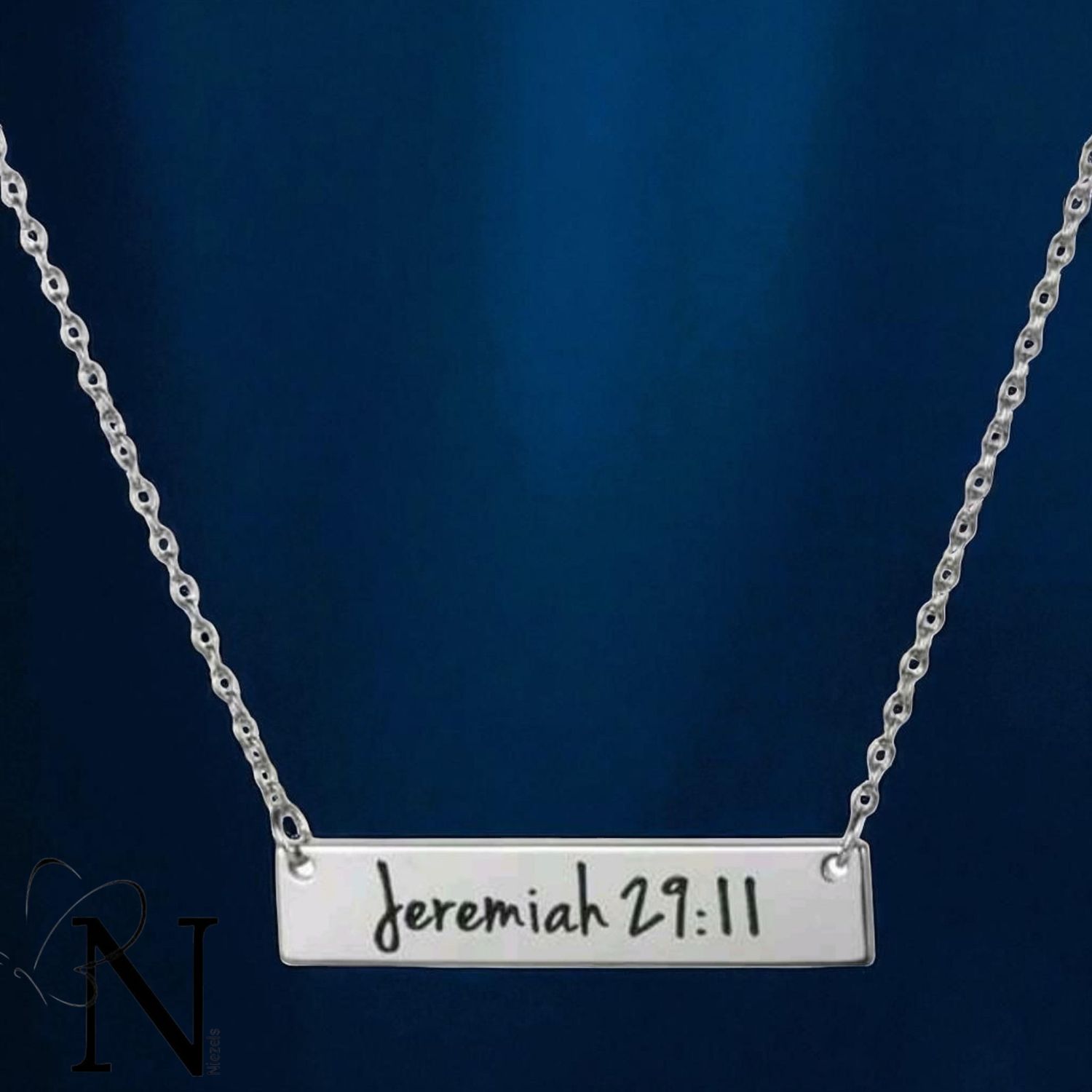 Stainless steel necklace- Bible verse pendant.