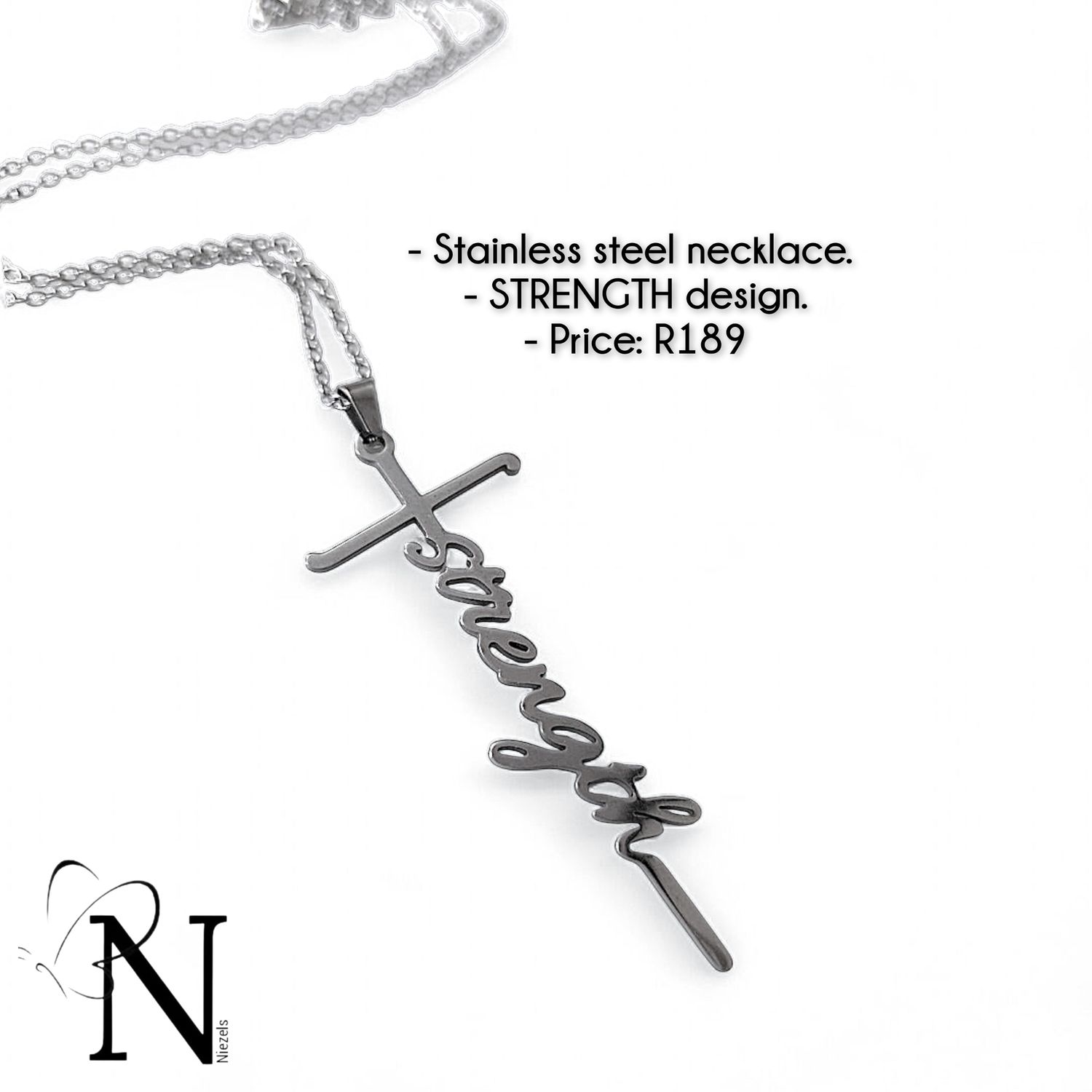 Stainless steel necklace- Strength