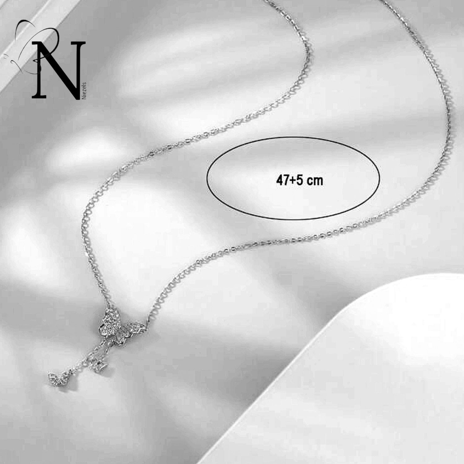 Silver plated necklace - Butterfly design.