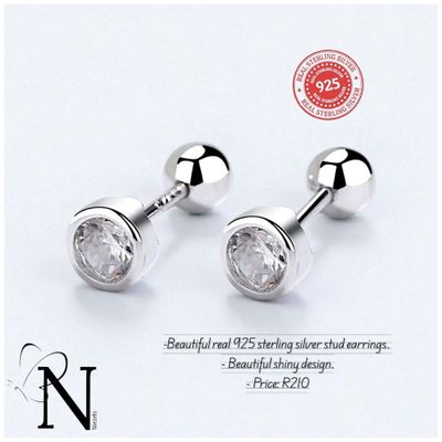 Real 925 sterling silver earrings - studs
