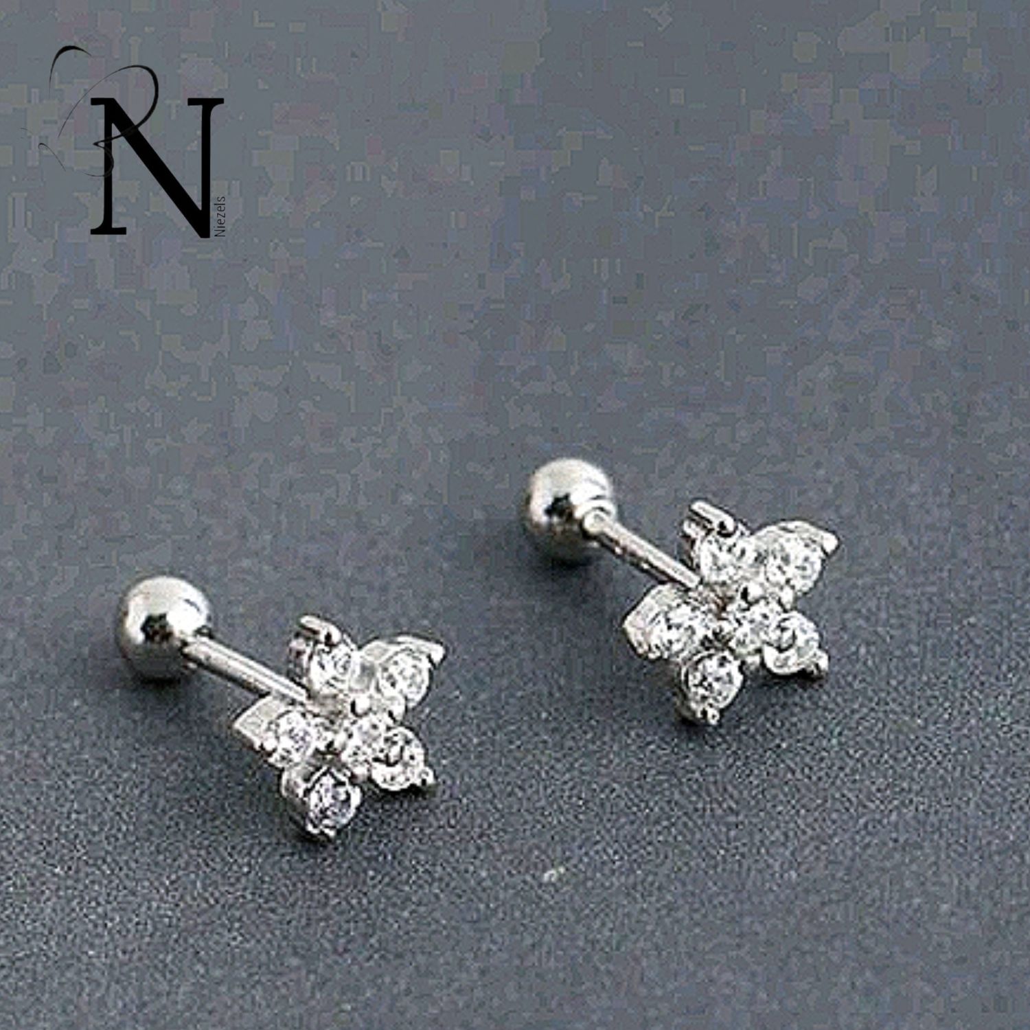 Real 925 sterling silver earrings - Beautiful shiny studs.
