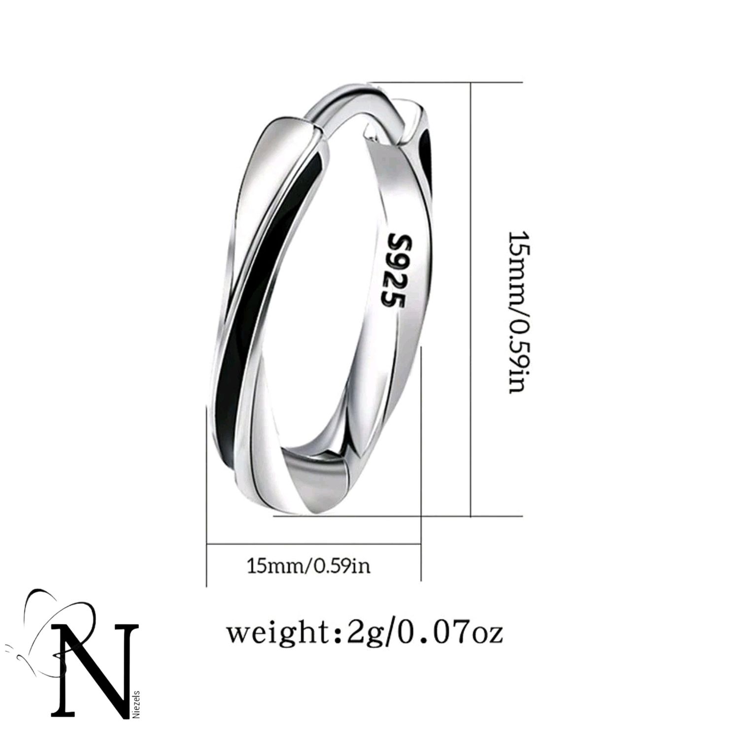 Real 925 Sterling silver earrings- Hoops