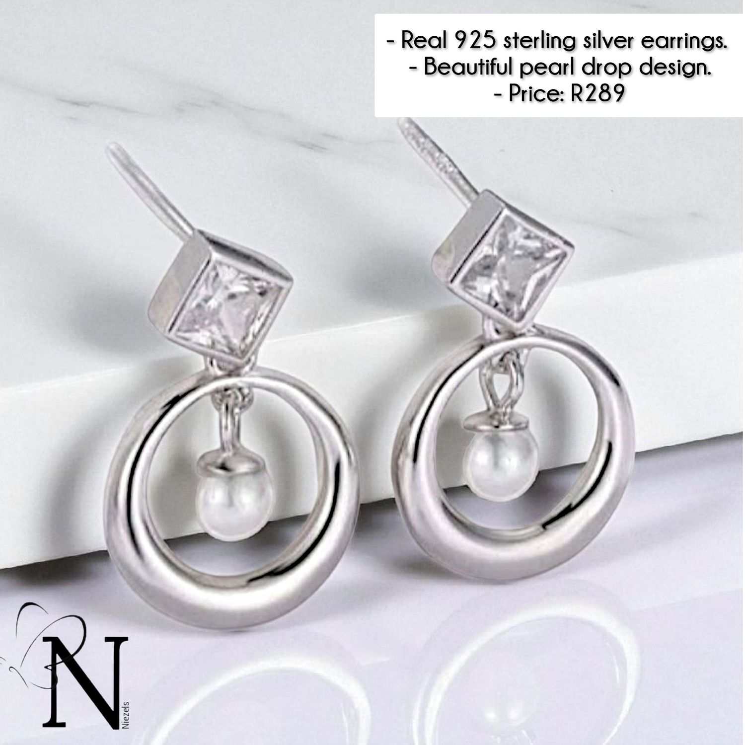 Real 925 sterling silver earrings.