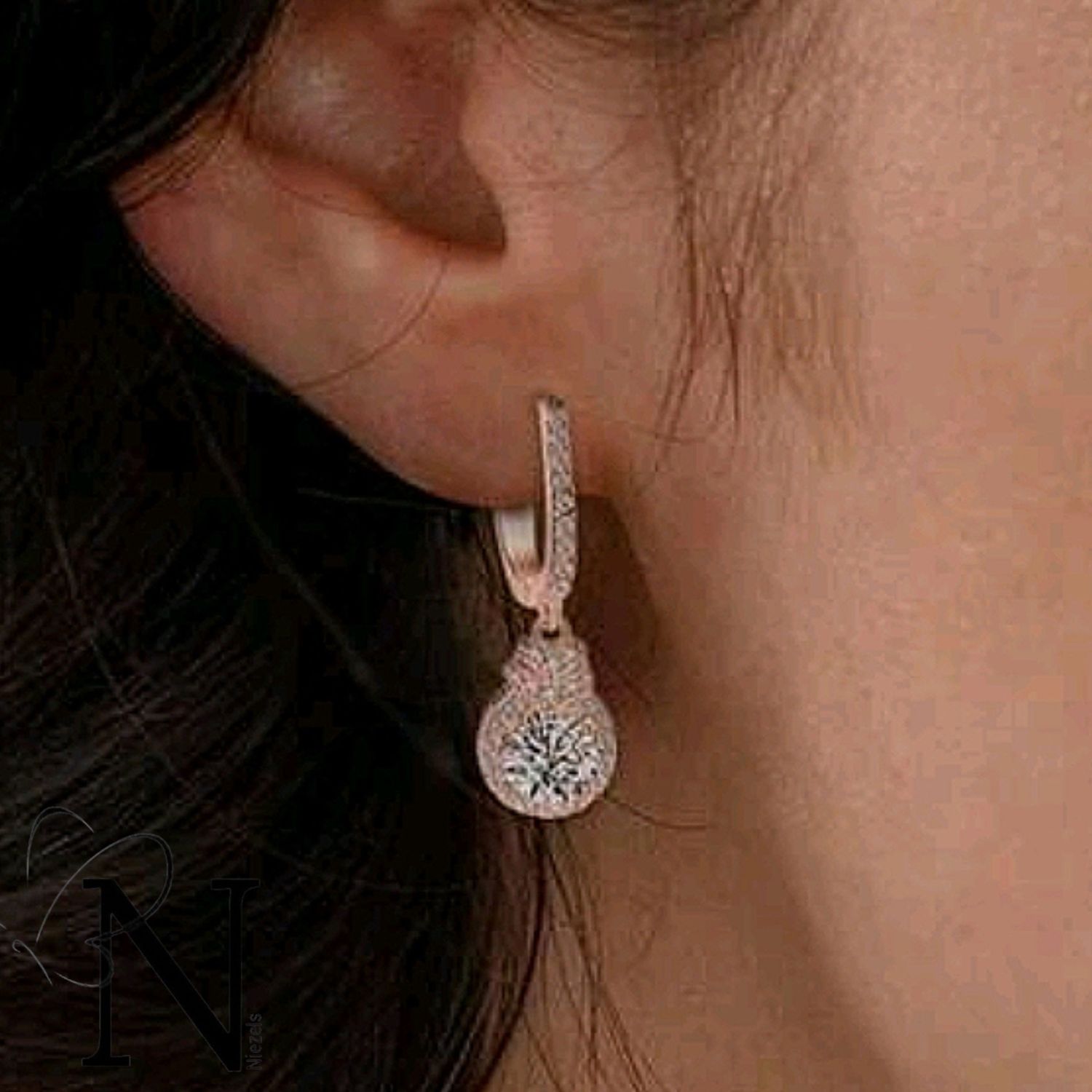 Real 925 sterling silver earrings - Rose gold