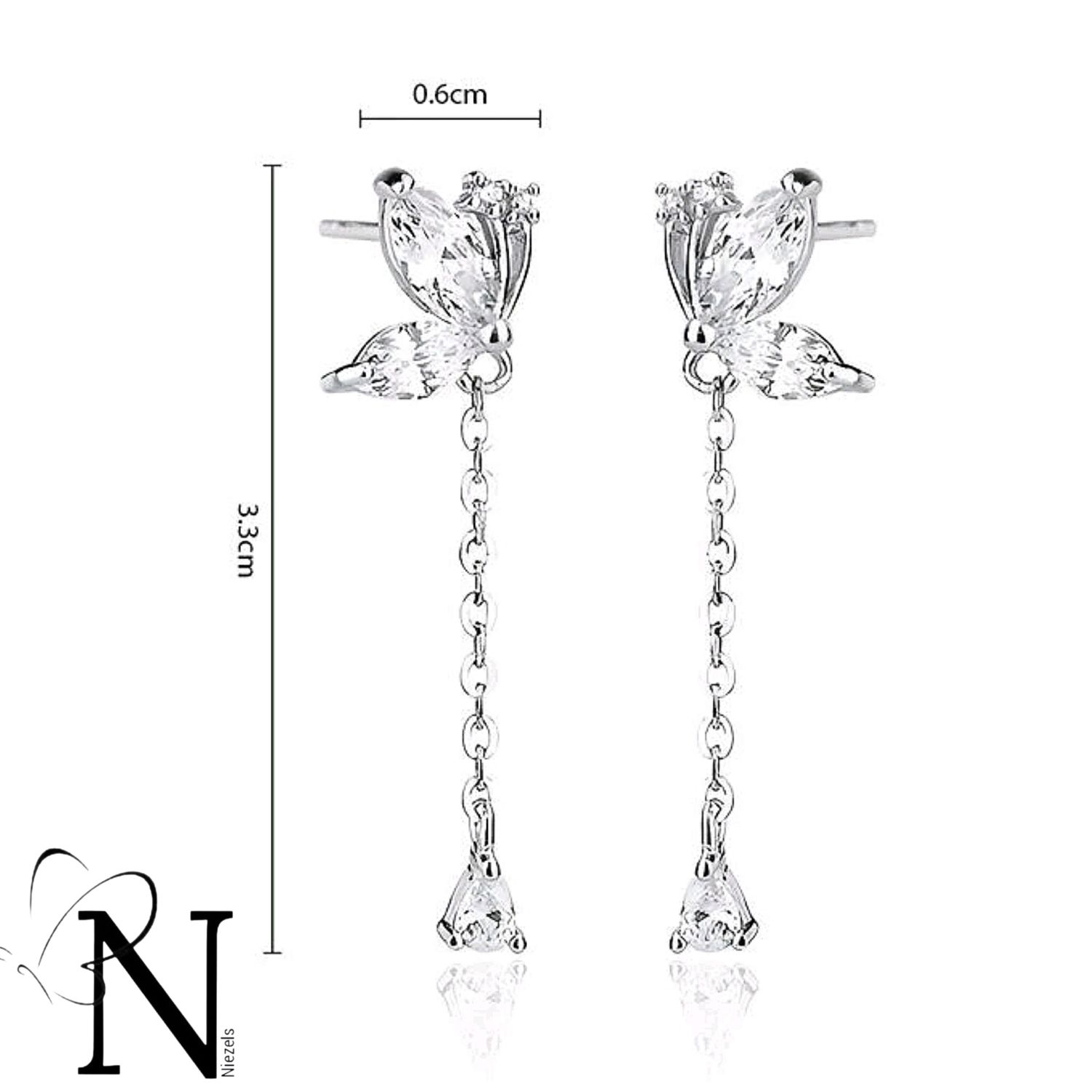 Real 925 sterling silver earrings- Stunning butterfly drop design.