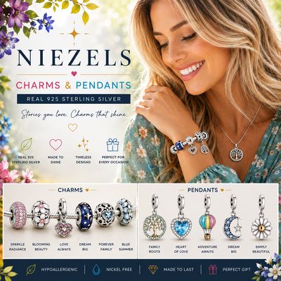 Niezels real 925 sterling silver Charms and pendants available: