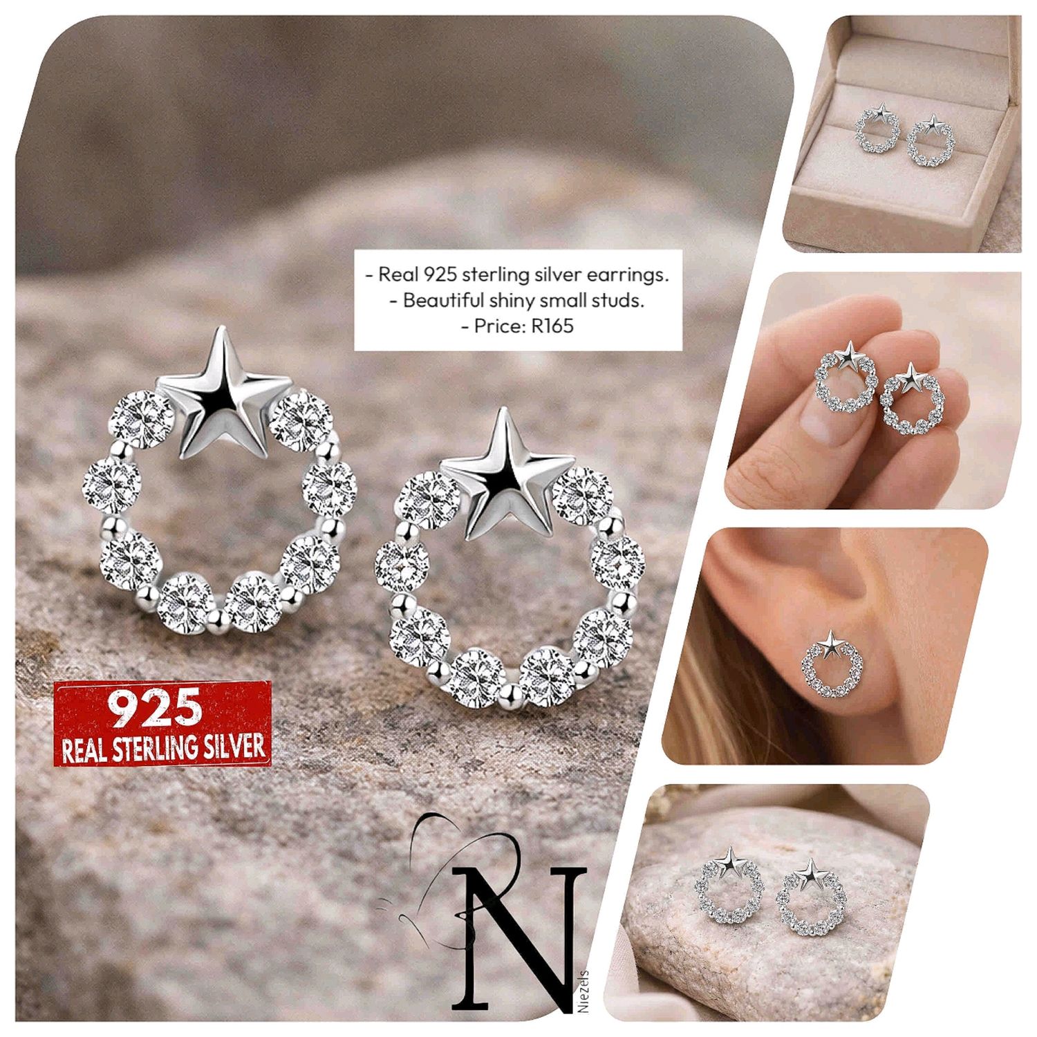 Real 925 sterling silver earrings. 