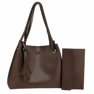 Slouch Bag with Pouch - Dark Brown