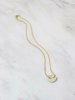 Double Crescent Necklace Cream and Gold