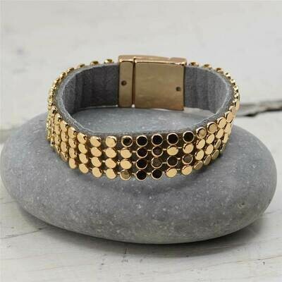 Gold Chainmail Cuff Grey