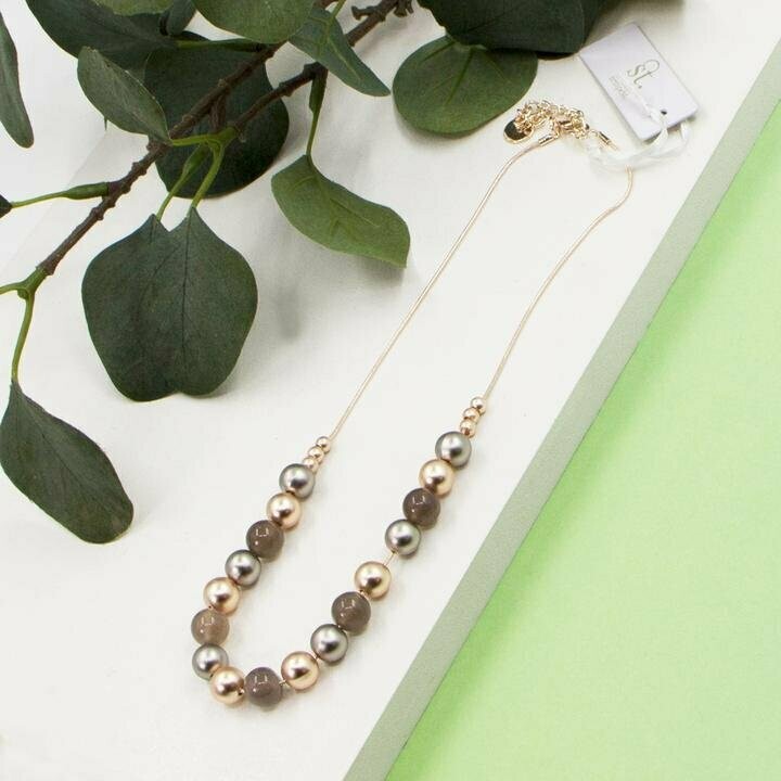 Mixed Beads Short Necklace