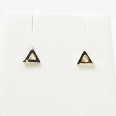Open Triangle Stud Sterling Silver Earrings