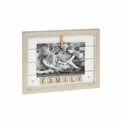 6x4" Family scrabble peg photo frame