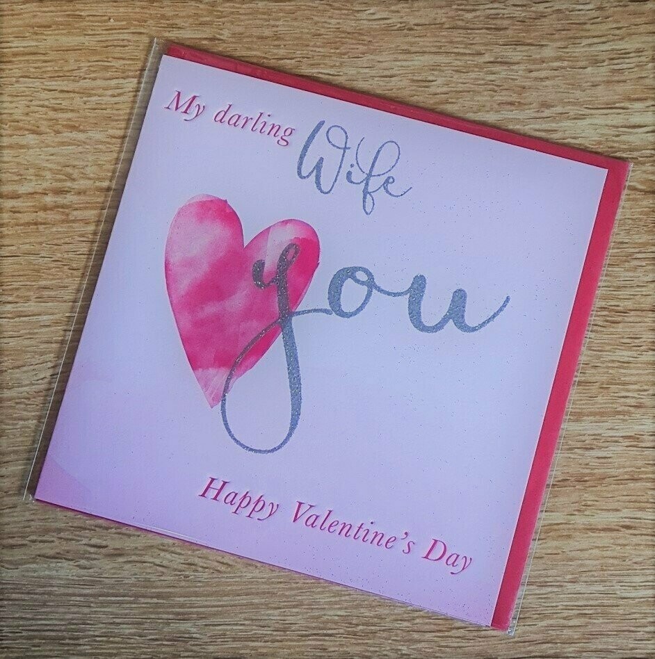 Velvet Ink Darling Wife Valentine's Card