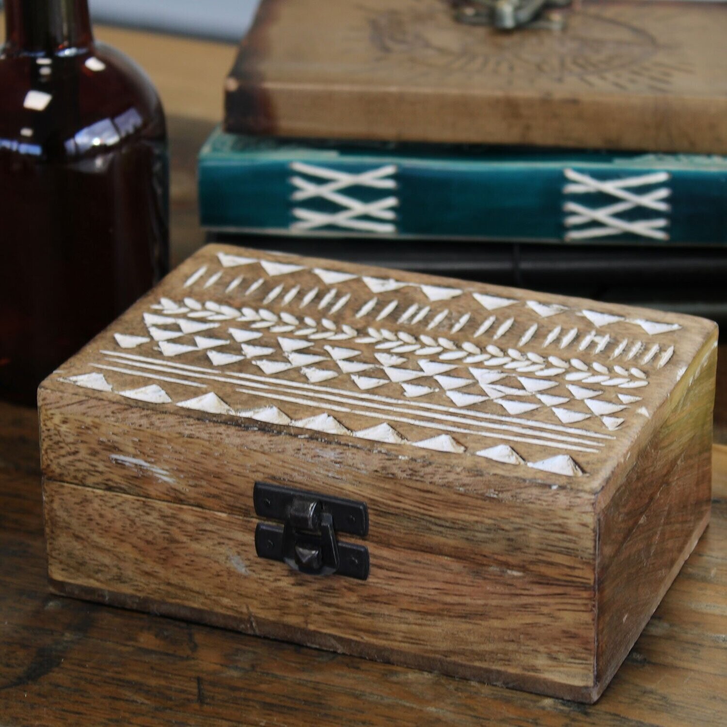 White Washed Mango Wood Box