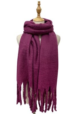 Tassel Blanket Scarf - Dusky Purple