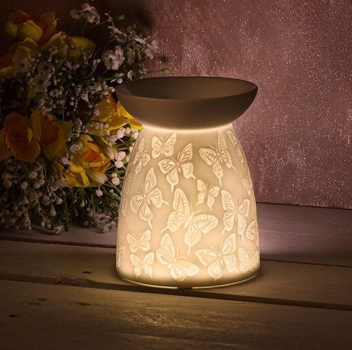 Glow Ceramic Wax/Oil Burner  - Butterflies