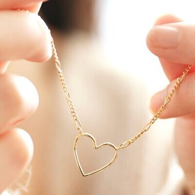 Outline Heart Pendant Necklace