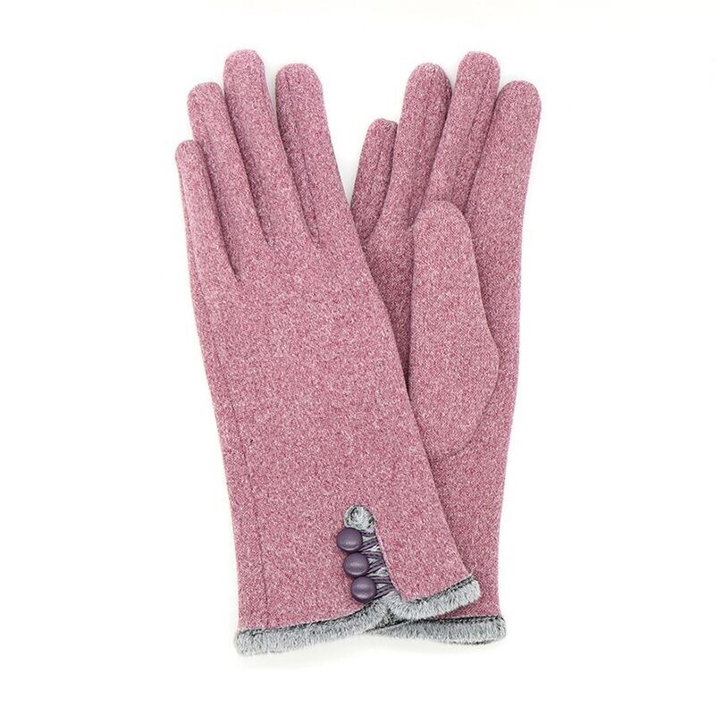 Faux Angora Gloves - Mauve