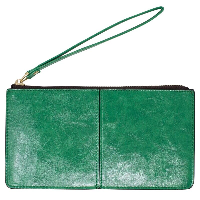 Megan Zipped Purse/Clutch - Green