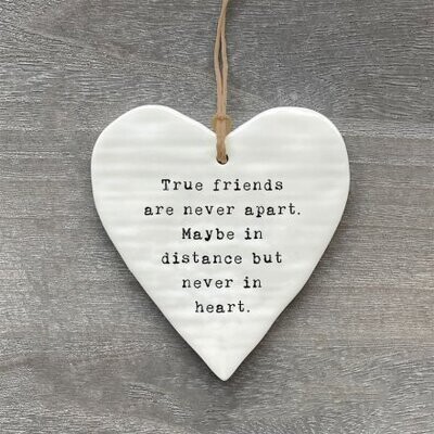 Ceramic Heart Hanger True friends
