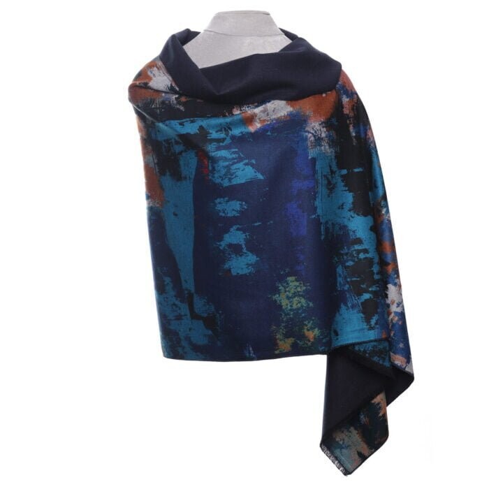 Abstract Scarf - Dark Blue