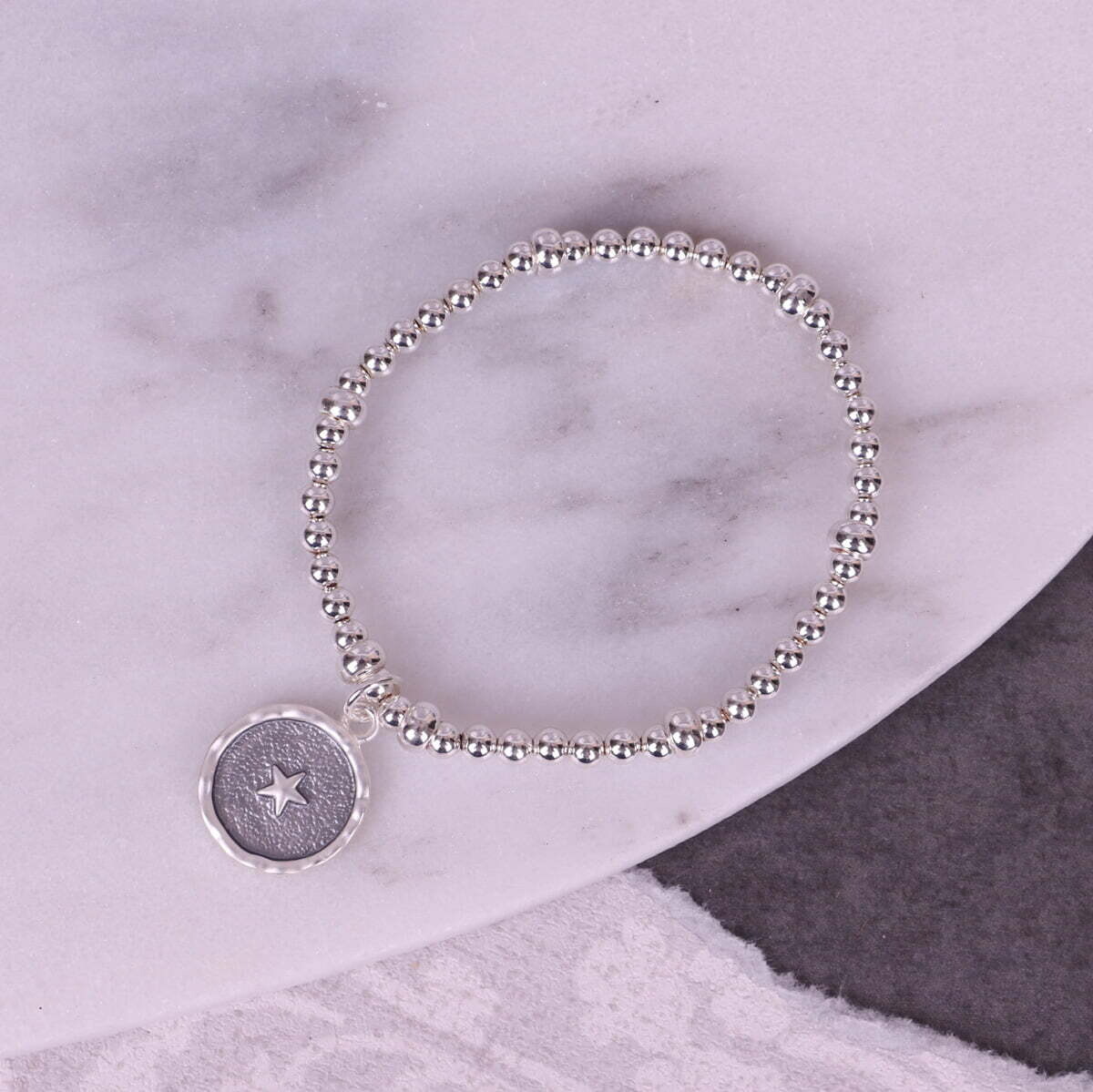 Star Pendant Bracelet - Grey/Silver