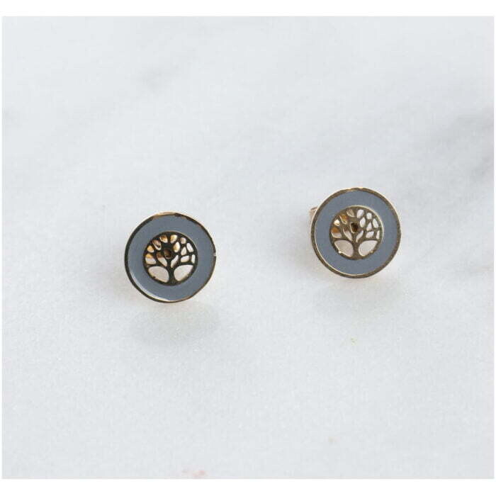 Mulberry Stud Earrings - Grey