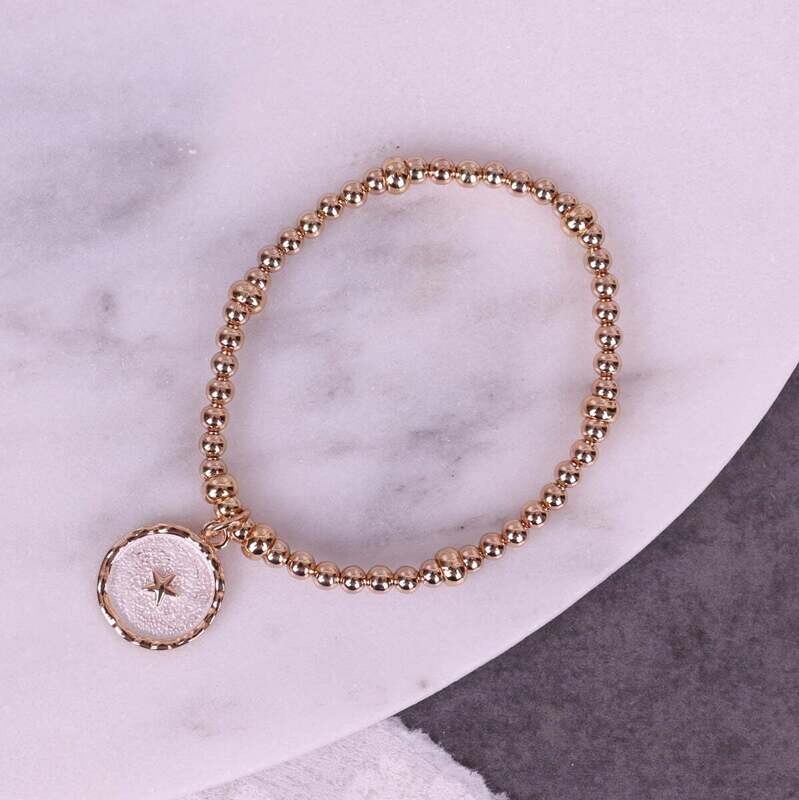 Star Pendant Bracelet - Cream/Gold