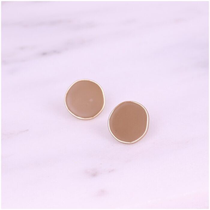 Matte Stud Earrings - Sand