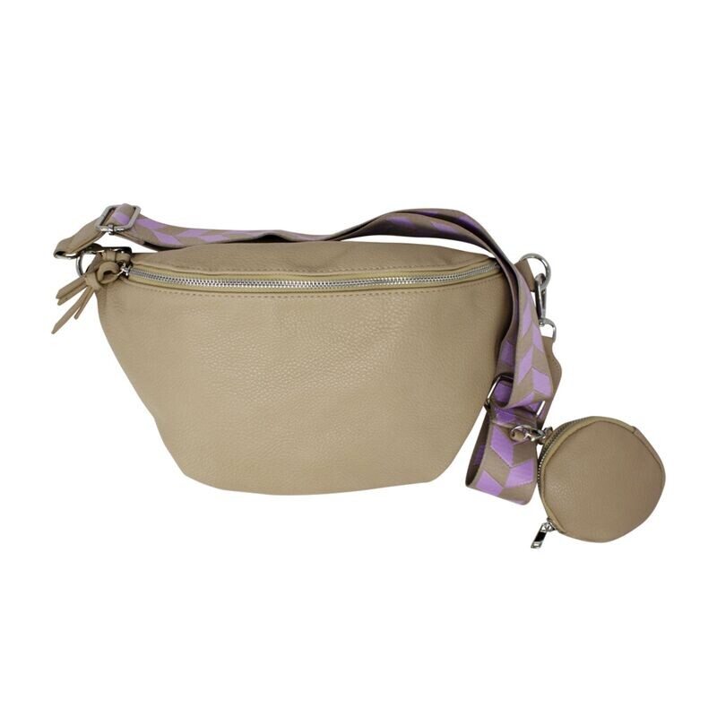 Naomi Sling Bag with patterned strap - Beige