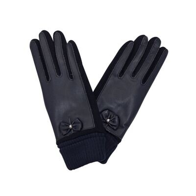 Bow Detail Gloves - Navy