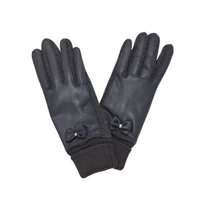 Bow Detail Gloves - Grey