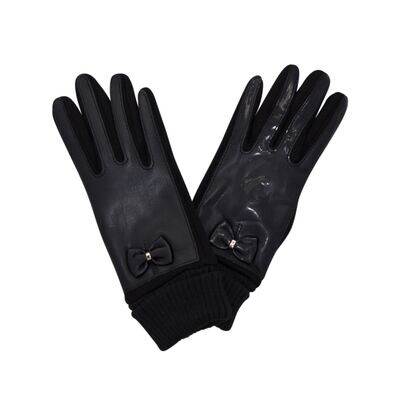 Bow Detail Gloves - Black
