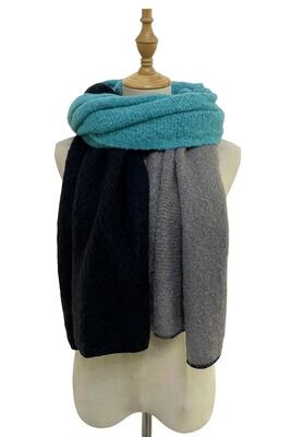 Block Colour Wool Scarf - Turquoise