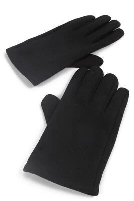 Fur Lined Men's Gloves - Black