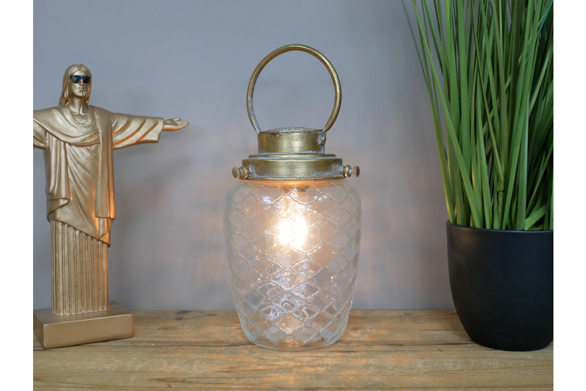 Vintage Style Glass LED Lantern