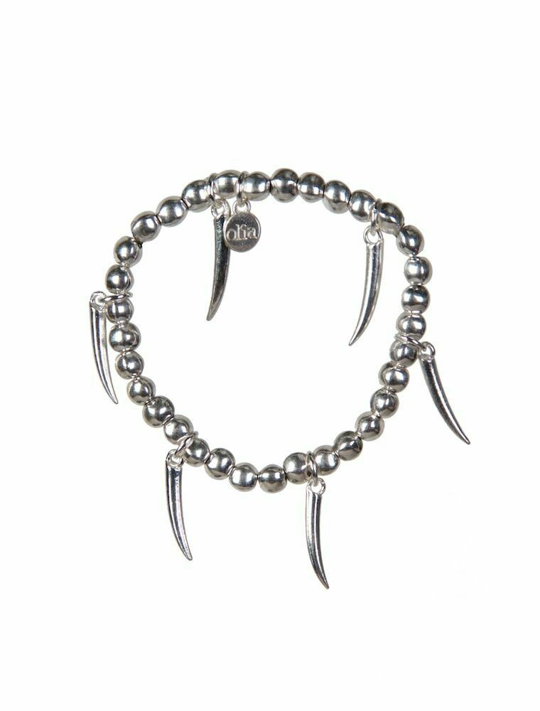 Horn Stretch Bracelet Silver