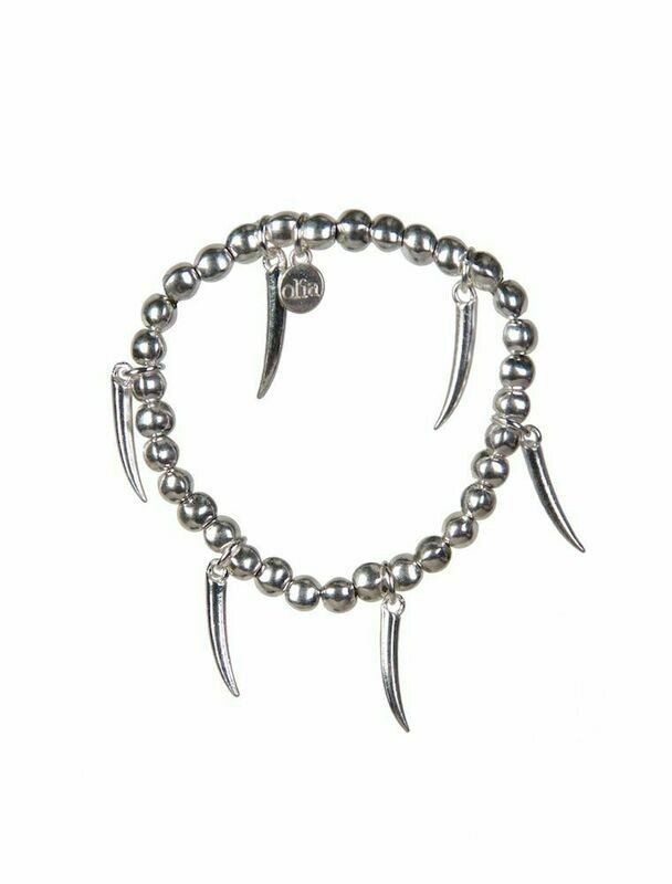 Horn Stretch Bracelet Silver