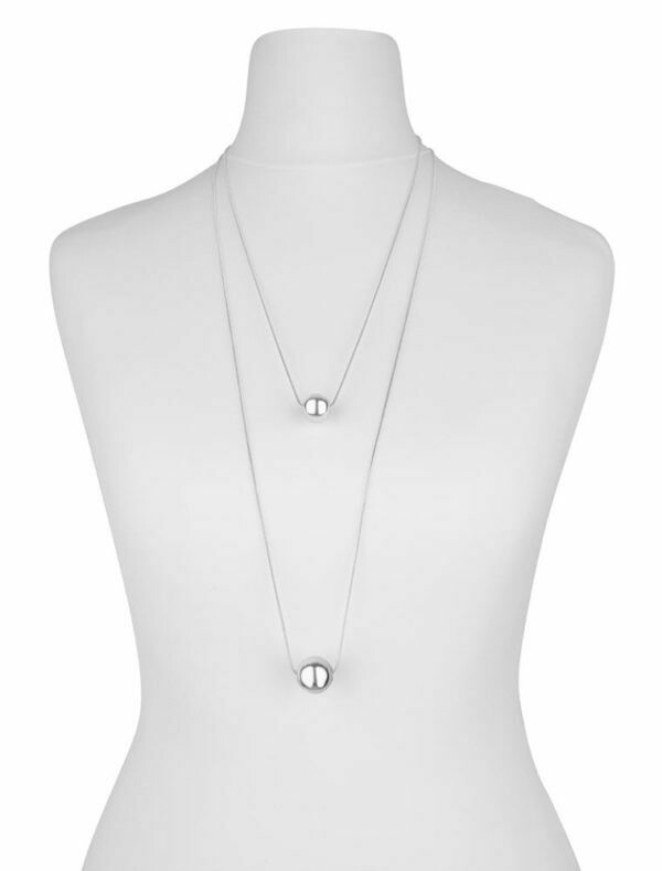 Two Tier Ball Necklace Silver