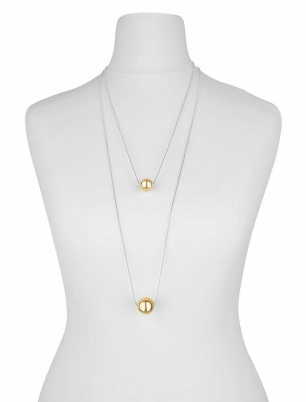 Two Tier Ball Necklace Silver Gold