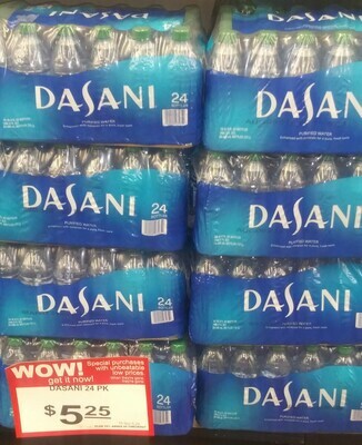 Cash Saver: Dasani Water 24 pack