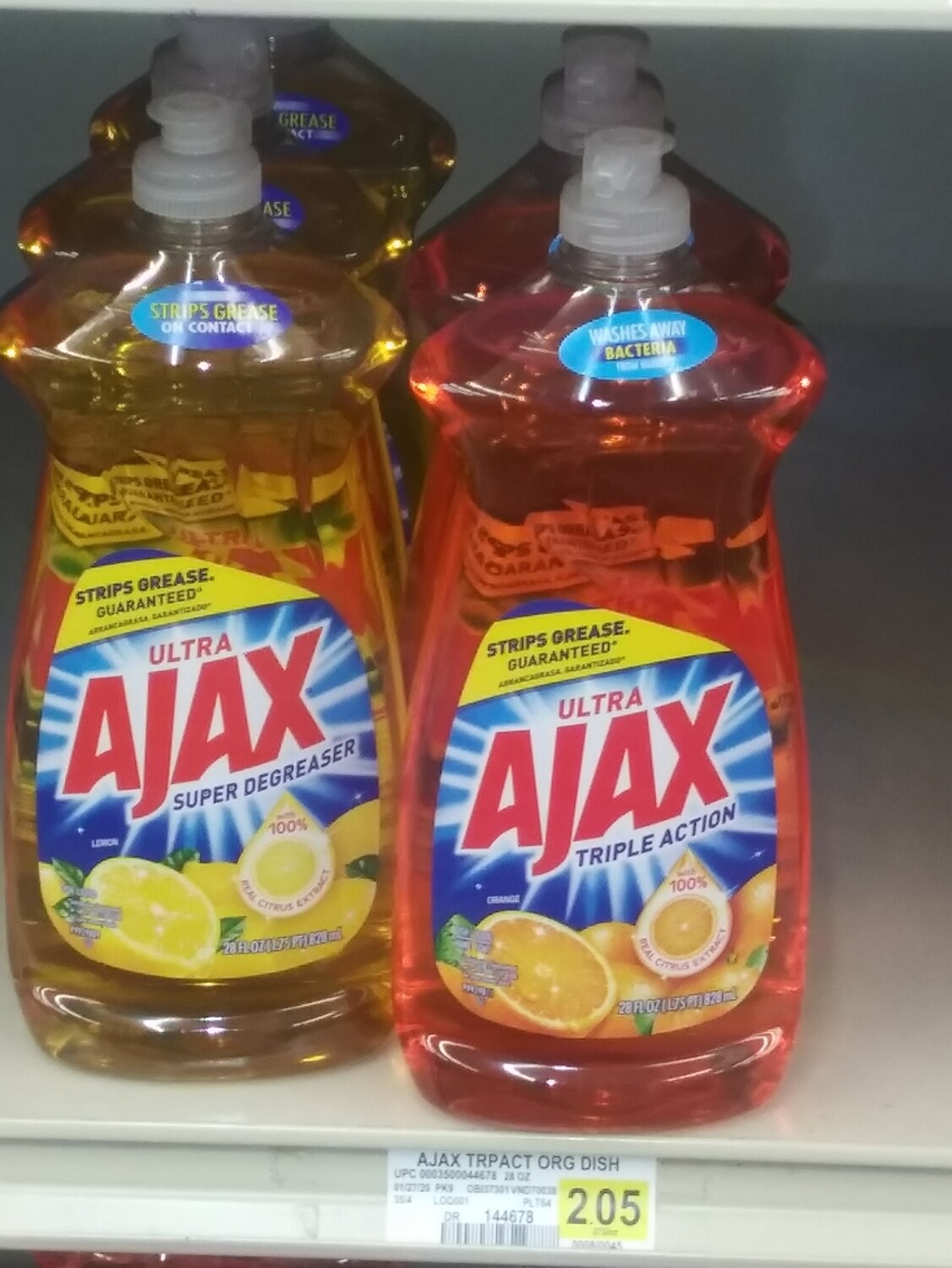 Cash Saver: Ultra Ajax Dishwasher Liquid 28fl oz