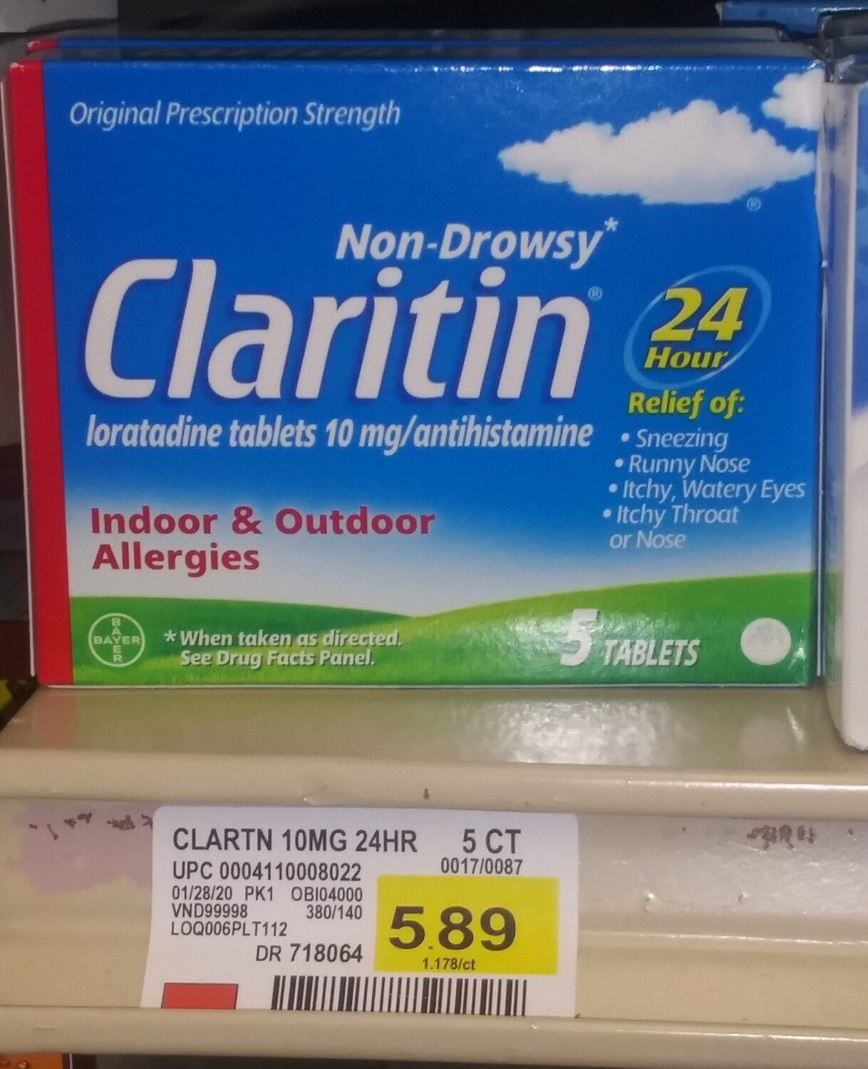 Cash Saver: Claritin (Non Drowsy) Indoor&Outdoor Allergies 5tablets